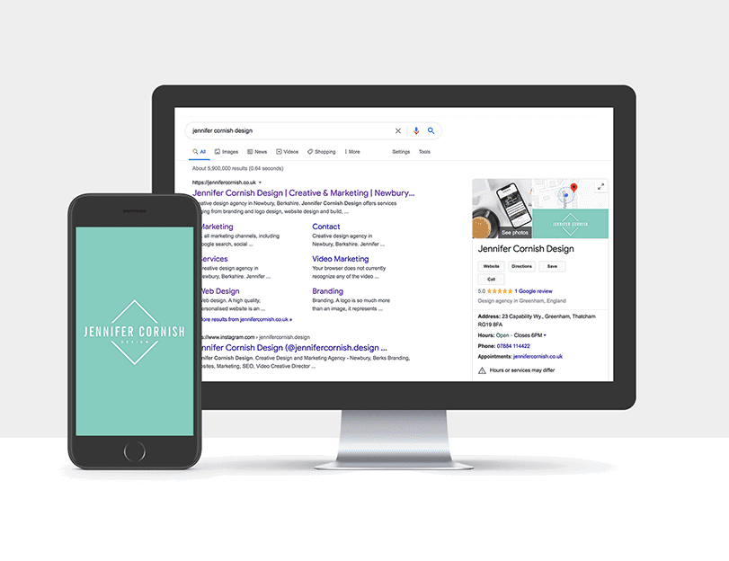 Jennifer Cornish Designs image of google sear engine on a screen
